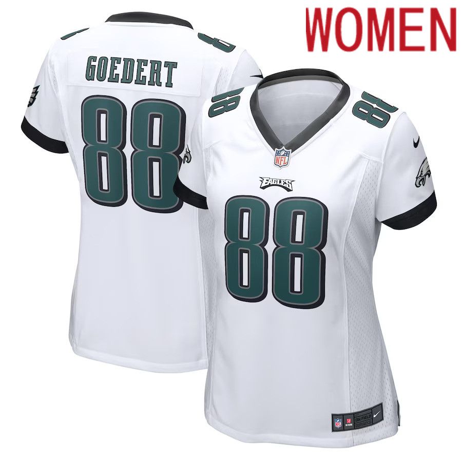 Women Philadelphia Eagles #88 Dallas Goedert Nike White Game Player NFL Jersey->women nfl jersey->Women Jersey